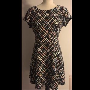 Material Girl Black Skater Dress with Side Cutouts